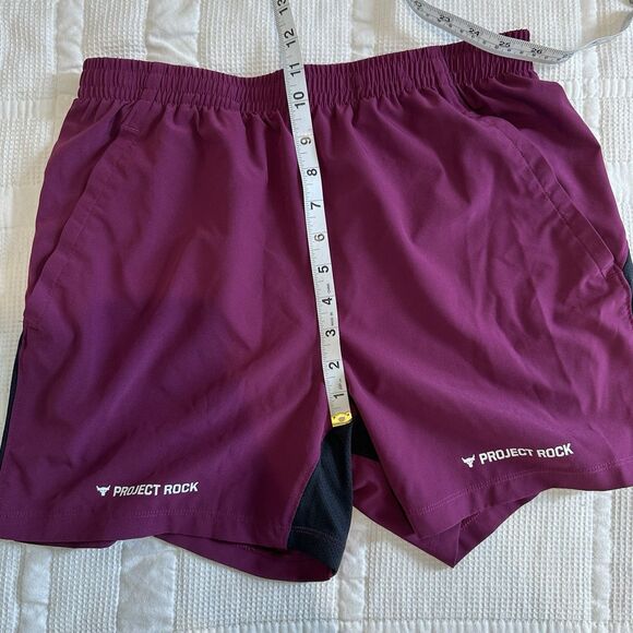 Under Armour Project Rock Shorts Men's Medium Purple Ultimate 5" Training Gym - Picture 8 of 11